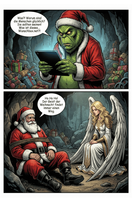 Wenn Santa und das Christkind weg sind, bekommt niemand seine Geschenke! Das wäre ein zu trauriges Weihnachten - 8